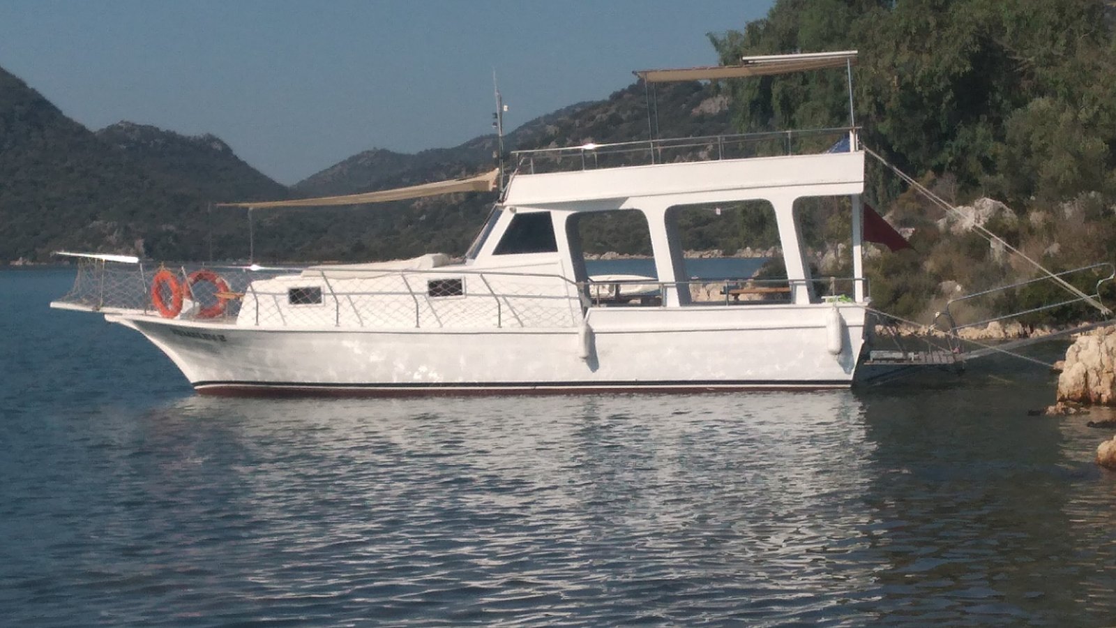 The Kekova strait seen from the deck of the yacht